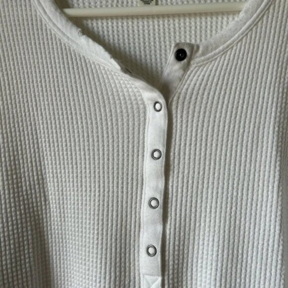 Aerie Offline White Henley Shirt - Picture 2 of 4